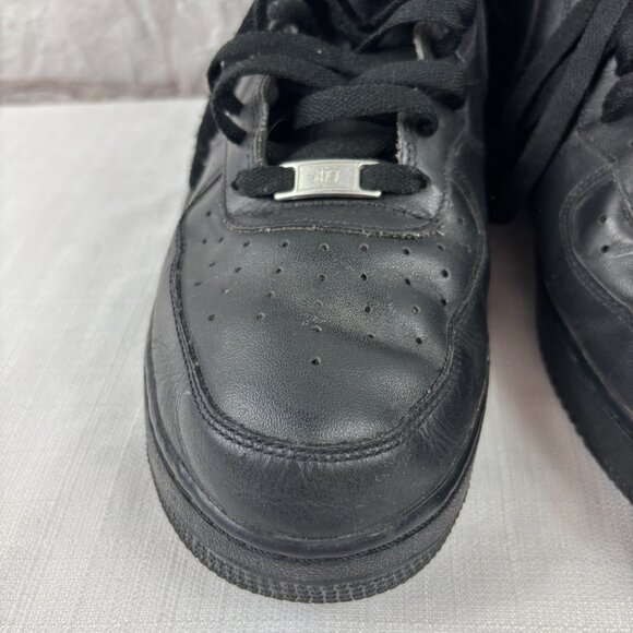 Nike Men's 11 Air Force 1 Mid '07 Black Athletic Lace-up Sneakers - Picture 8 of 14